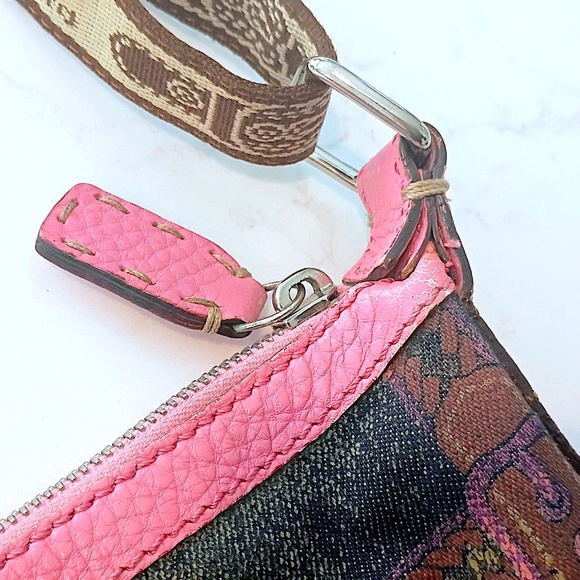 UNIQUE VERY RARE VINTAGE PINK FENDI SELLERIA SPALMATI MESSENGER/CROSS BODY BAG. - Picture 11 of 16